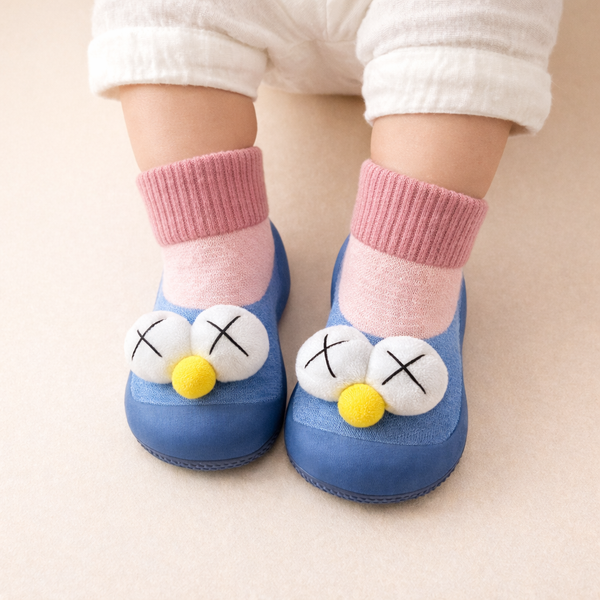 Baby Soft Bottom Non-Slip Floor Socks – Anti-Slip Toddler Walking Socks with Rubber Sole