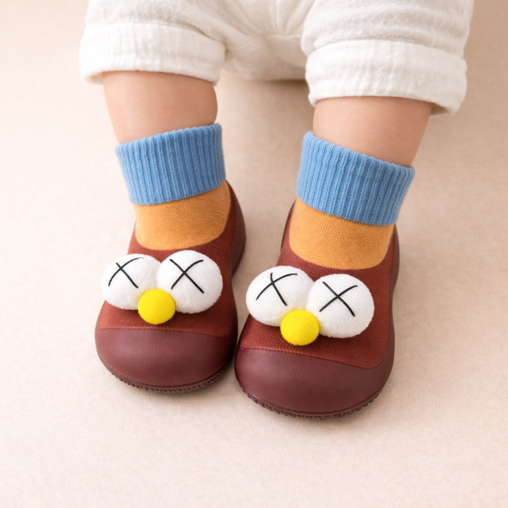 Baby Soft Bottom Non-Slip Floor Socks – Anti-Slip Toddler Walking Socks with Rubber Sole