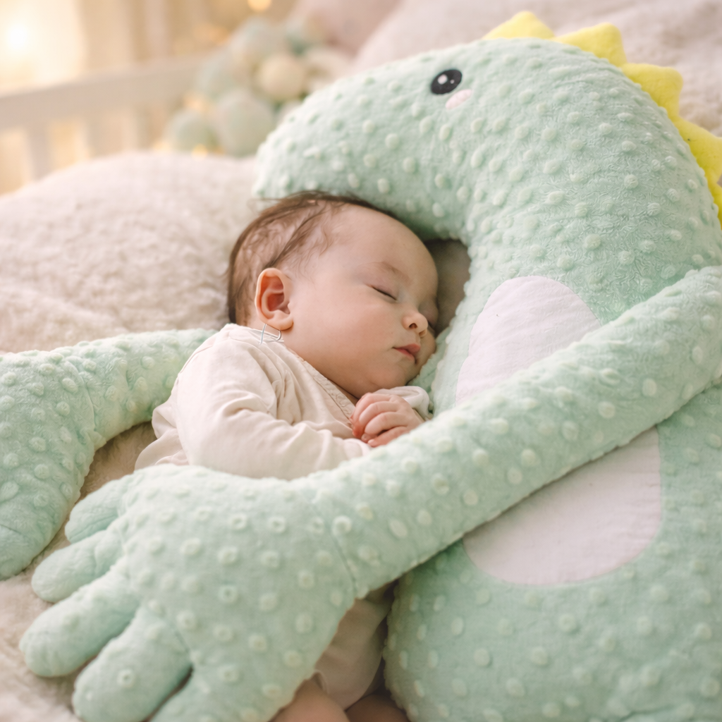 Baby Dinosaur Hug Pillow – Soft Plush Sleeping Support for Infants