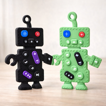 2 Pack Silicone Robot Baby Teething Toys – Soft BPA-Free Teethers for Babies 6–12 Months