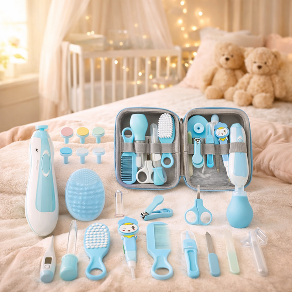 22-Piece Baby Healthcare & Grooming Kit with Electric Nail Trimmer – Complete Newborn Care Set (Portable Case)