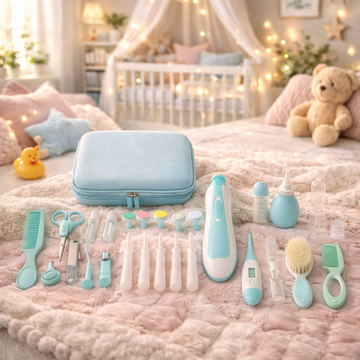 30-in-1 Premium Baby Healthcare & Grooming Kit with Electric Nail Trimmer – Complete Newborn Care Essentials Set (Portable Case)