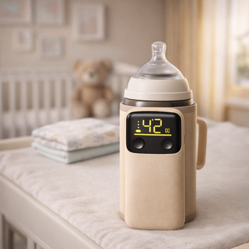 Portable Rechargeable Baby Bottle Warmer with Digital Display – 6 Temperature Levels, USB Charging, Travel-Friendly Milk Heater for Nursery & On-the-Go